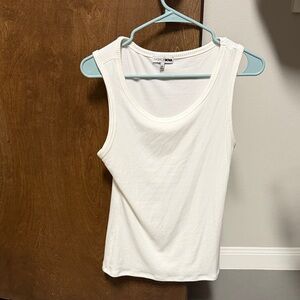 Fashion Nova Ivory Ribbed Tank Top